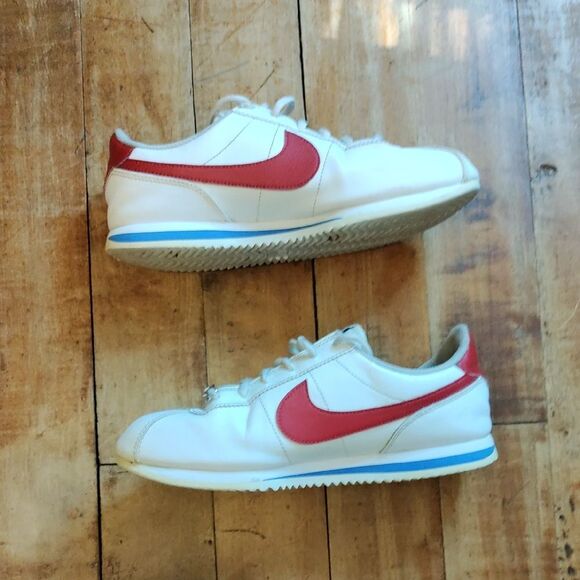 Nike Cortez Sneakers 7Y White Red Blue Retro Unisex - Picture 1 of 12